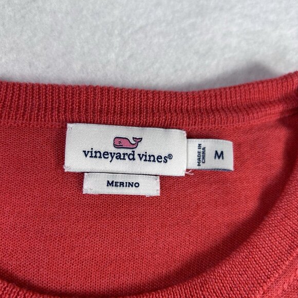 Vineyard Vines Womens Medium Sweater Merino Wool Pineapples Crew Novelty Preppy - Picture 9 of 13